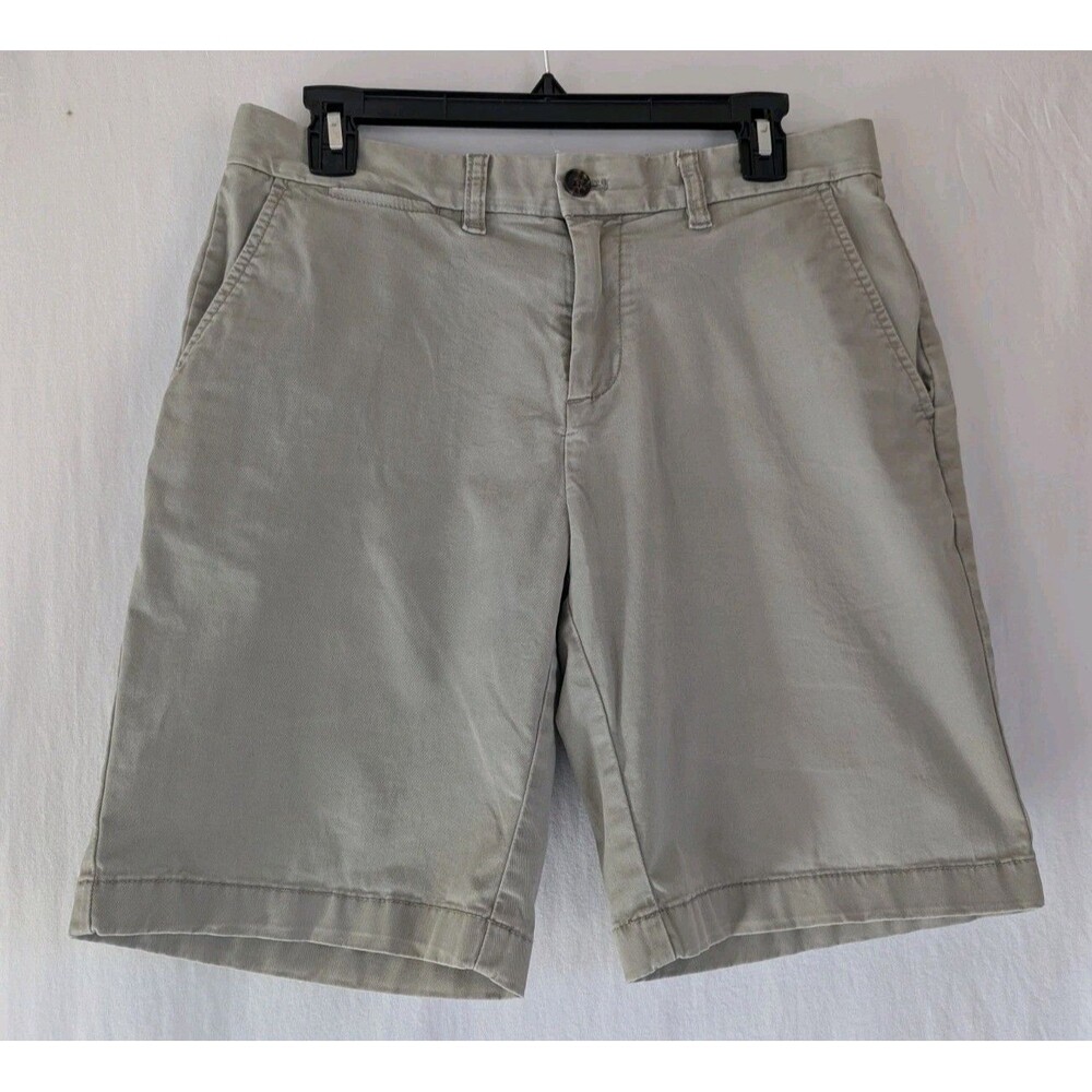 Tommy Hilfiger Chino Shorts Mens 30 Beige Flat Front Cotton Blend
